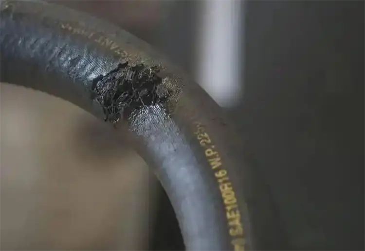 The hose is corroded